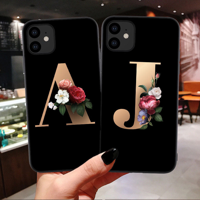 Custom Alphabet Silicone Phone Case – A to Z Initials