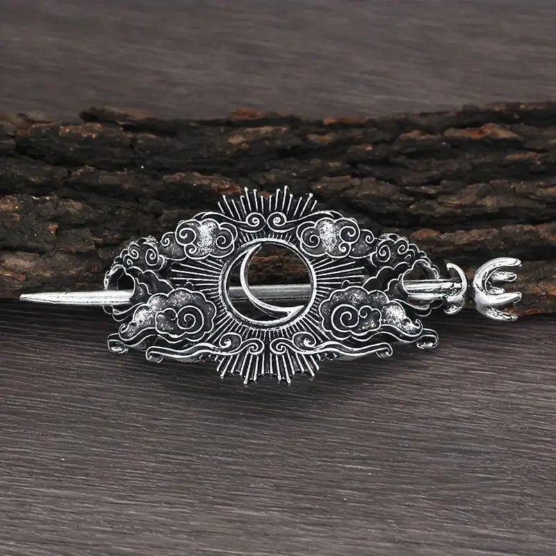 Female Viking Barrettes Animal Alloy Crescent Cloud