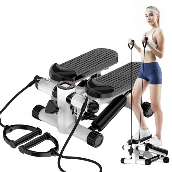 Mini Stepper with Resistance Bands – LCD Display & Full-Body Workout