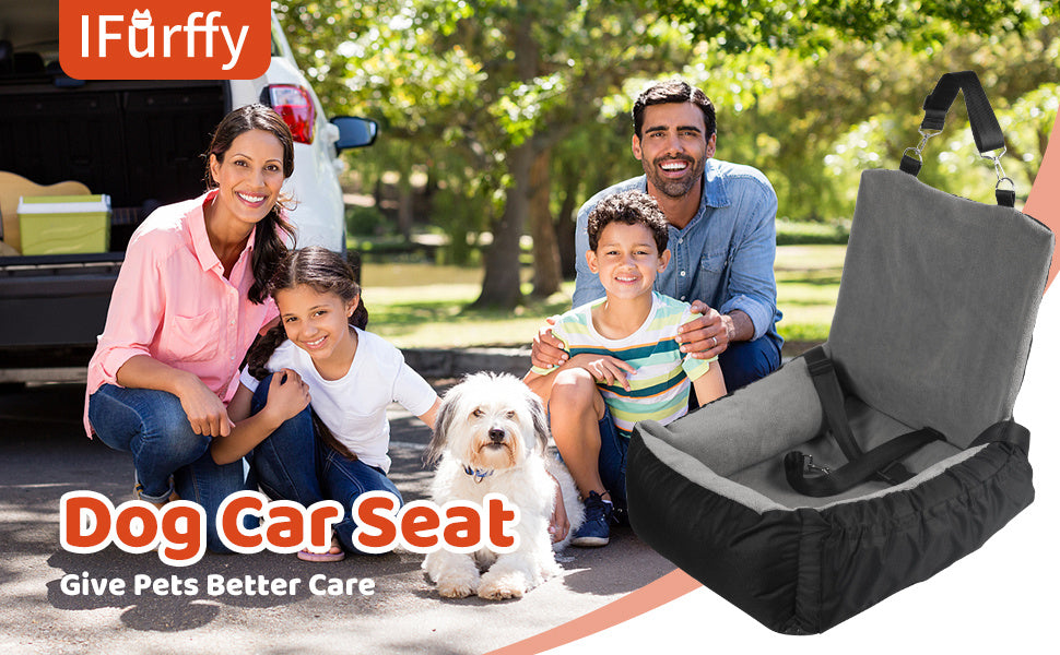 Dog Car Seat, Pet Car Seat With Storage Bag And Clip-On Safety Leash, Washable Coral Fleece Dog Booster Seat For Small Medium Dogs, Small Dog Car Seat For Travel Dog Car Bed